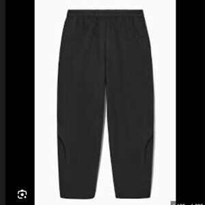 COS Relaxed-fit Elasticated Canvas Pants In Black
